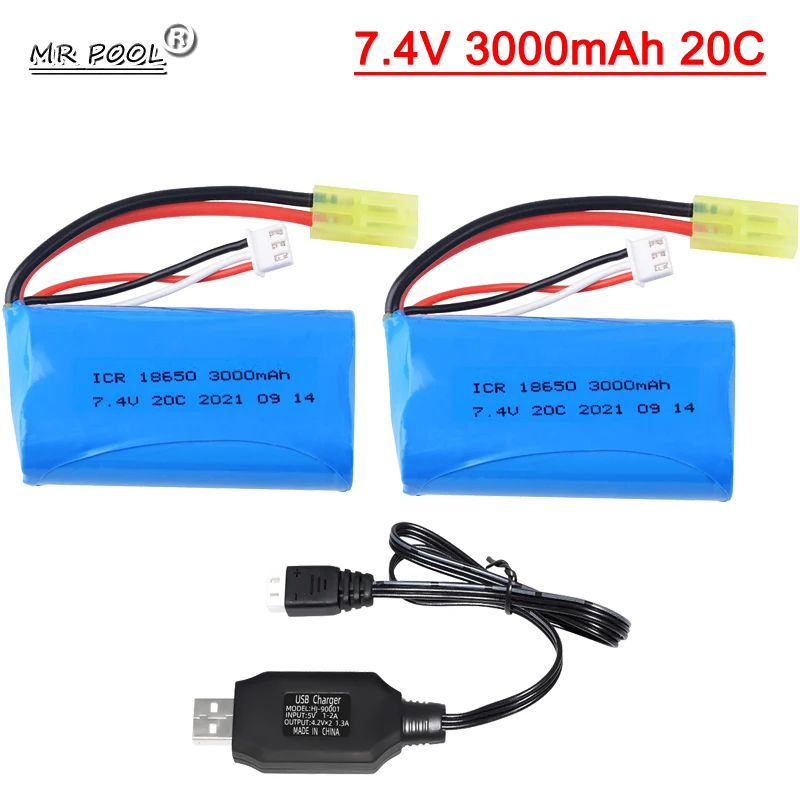 7.4V 3000mAh 20C Li-ion Battery For MJX T40 T40C F39 F49 T39 Syma 822 RC Helicopter Drone Part for BG1518 BG1513 BG1515