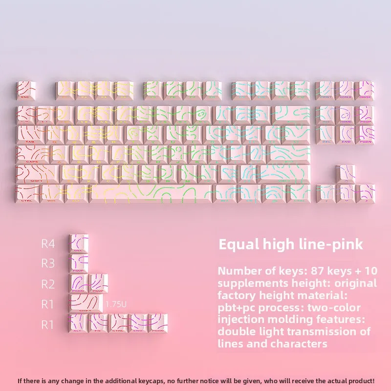 

KUXM Pink Contour Cracked Character Illuminated 97-Key Original Height Keycaps