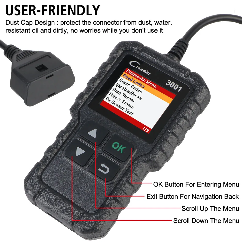 PK ELM327 V1.5 Support Full OBD2 Functions CR3001 OBD2 Scanner Icar2 Code Multilingual X431 Auto Scan Diagnostic Tool