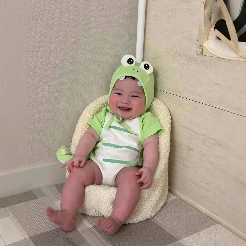 Korean Funny Newborn Baby Clothes Summer Boy Girl Bodysuit Ropa De Bebe Short Cotton Baby Romper Cartoon Dinosaur Baby Outfits