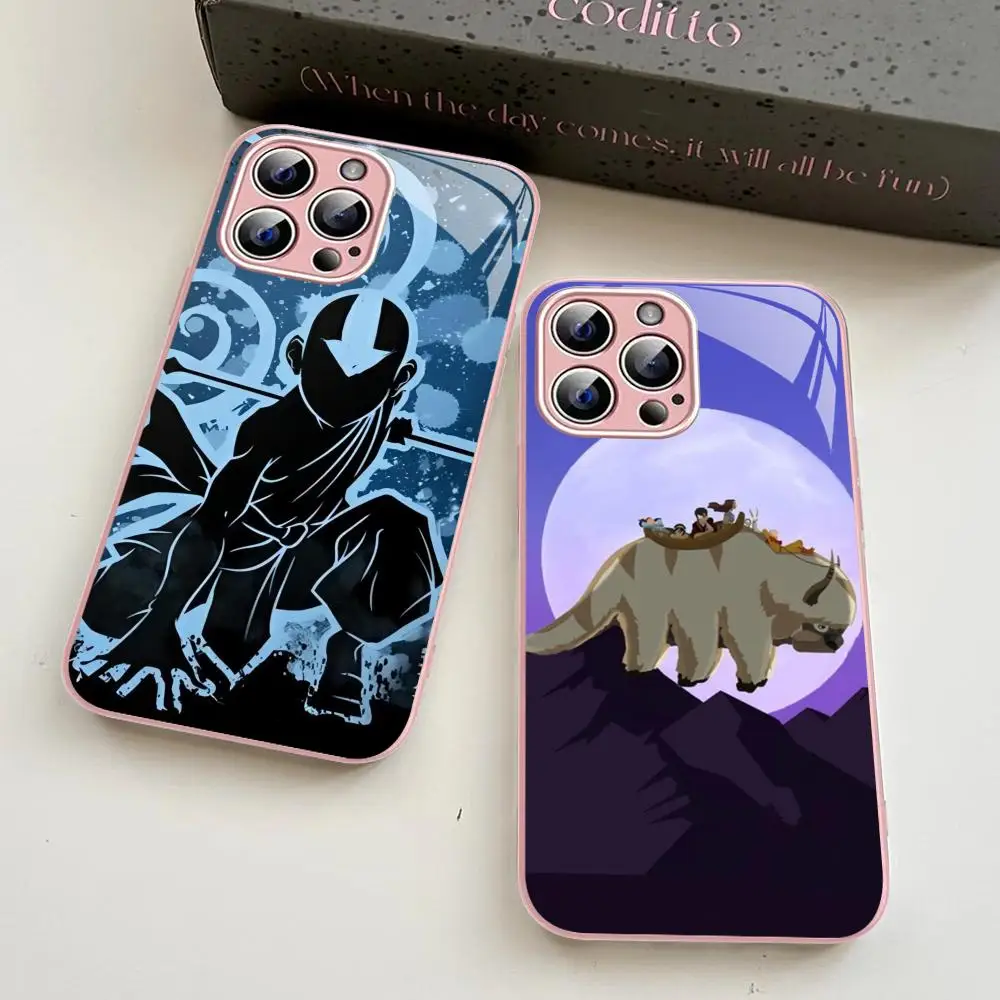 Anime A-avatar airbenders Phone Case For iPhone 14 13 12 Mini 11 Pro XS Max X XR 14 Plus Tempered Glass Cover