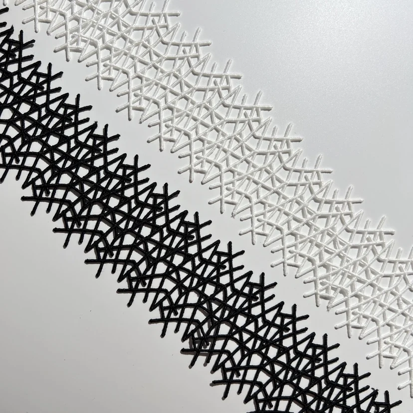 

Black White Irregular Leaf Lace Embroidery Soluble Hair Accessories Fabric DIY Women's Clothing Auxiliary Materials Nylon Mat...