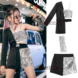 Jazz Hip Hop Catwalk Jazz Street Dance Hiphop fashionable costumes Kids Girls Jazz Outfits suits Halloween Clothes Gifts Dress