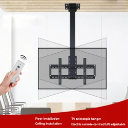 32-70 Cal elektryczny wieszak na telewizor z pilotem do podnoszenia 1300-2300mm inteligentny teleskopowy kosz do podnoszenia sufit telewizyjny