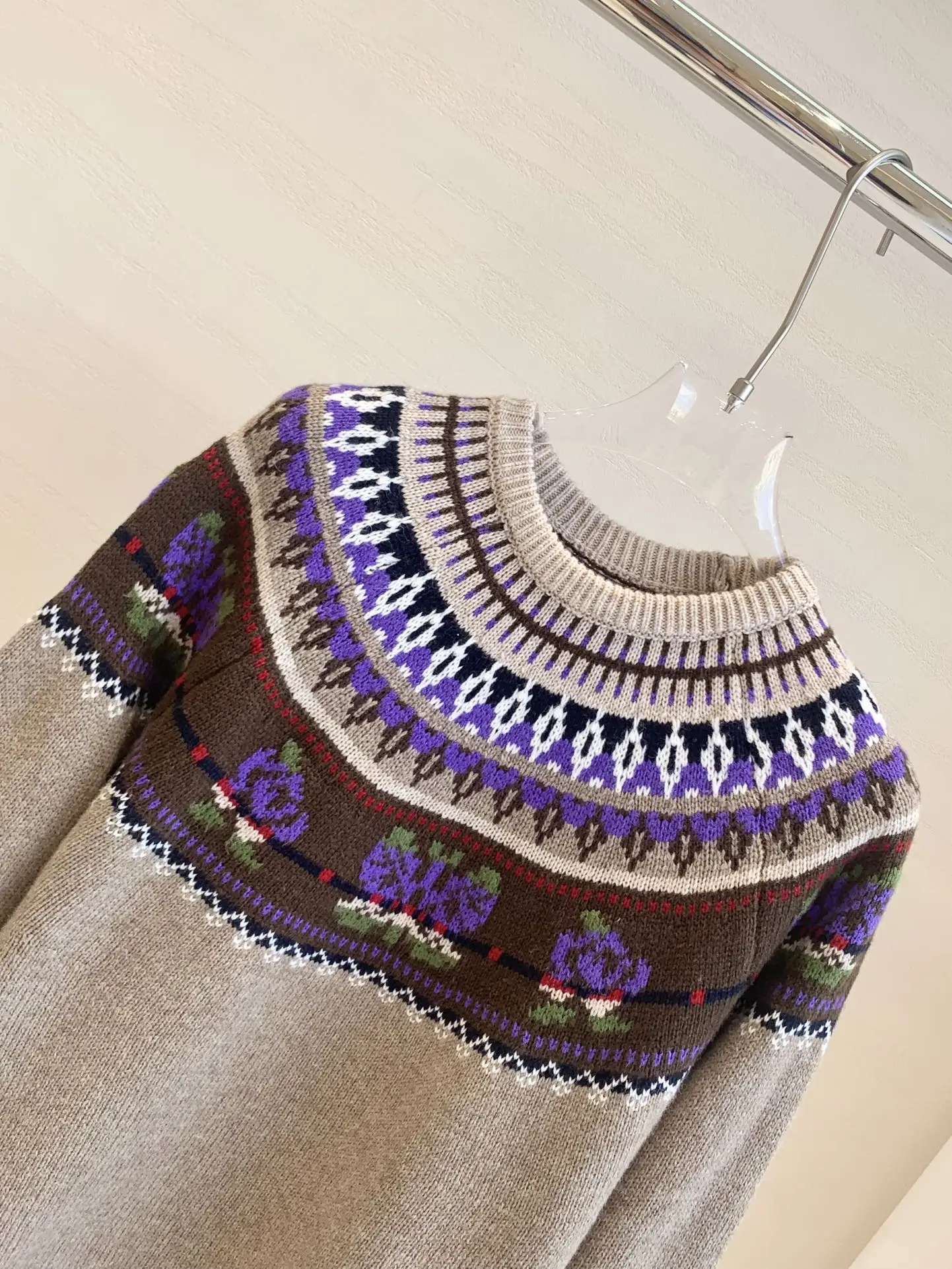 

Autumn/Winter New High-Quality Fashion 2025 Fair Isle Butterfly Jacquard Sweater For Women
