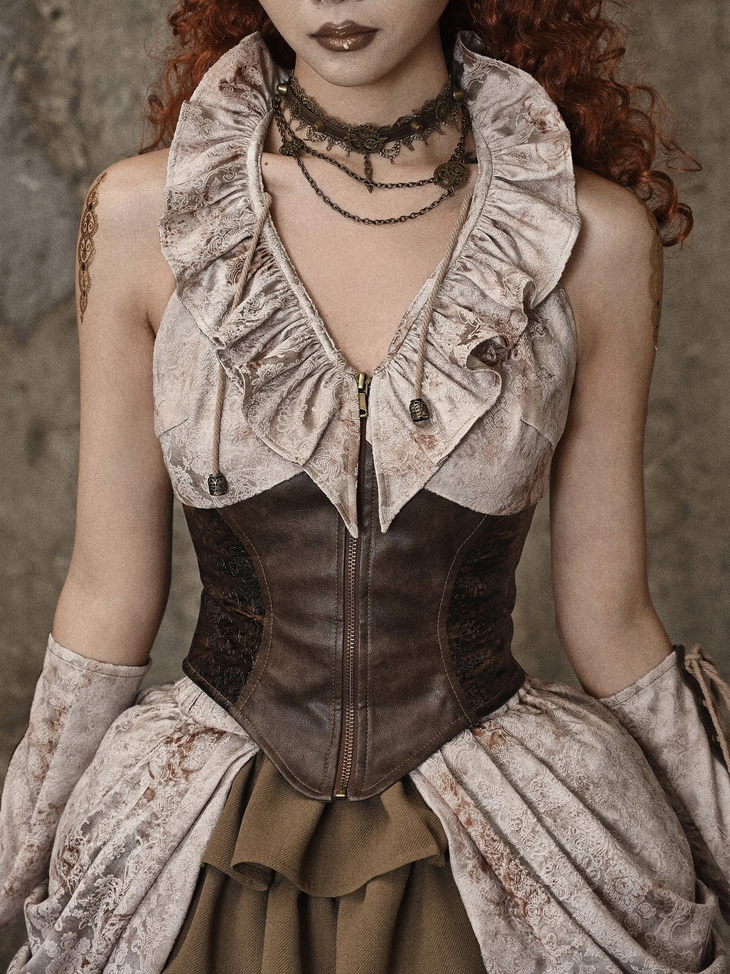 Vêtements d'Halloween, Design d'intérêt particulier, Punk, col pêche, teint par nouage, gilet en détresse, haut Camisole, printemps