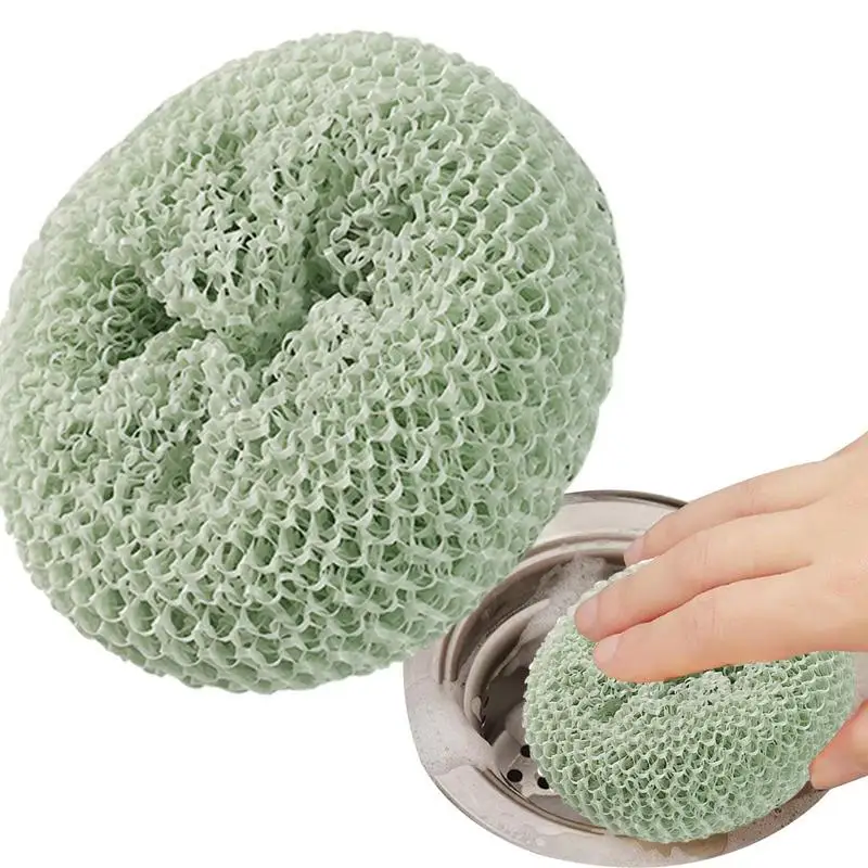 Kitchen Sponges Soft Fiber Cleaning Ball Design Dishwashing Scrubber Non-Scratch Sponge Multipurpose Cleaner Scouring Pad