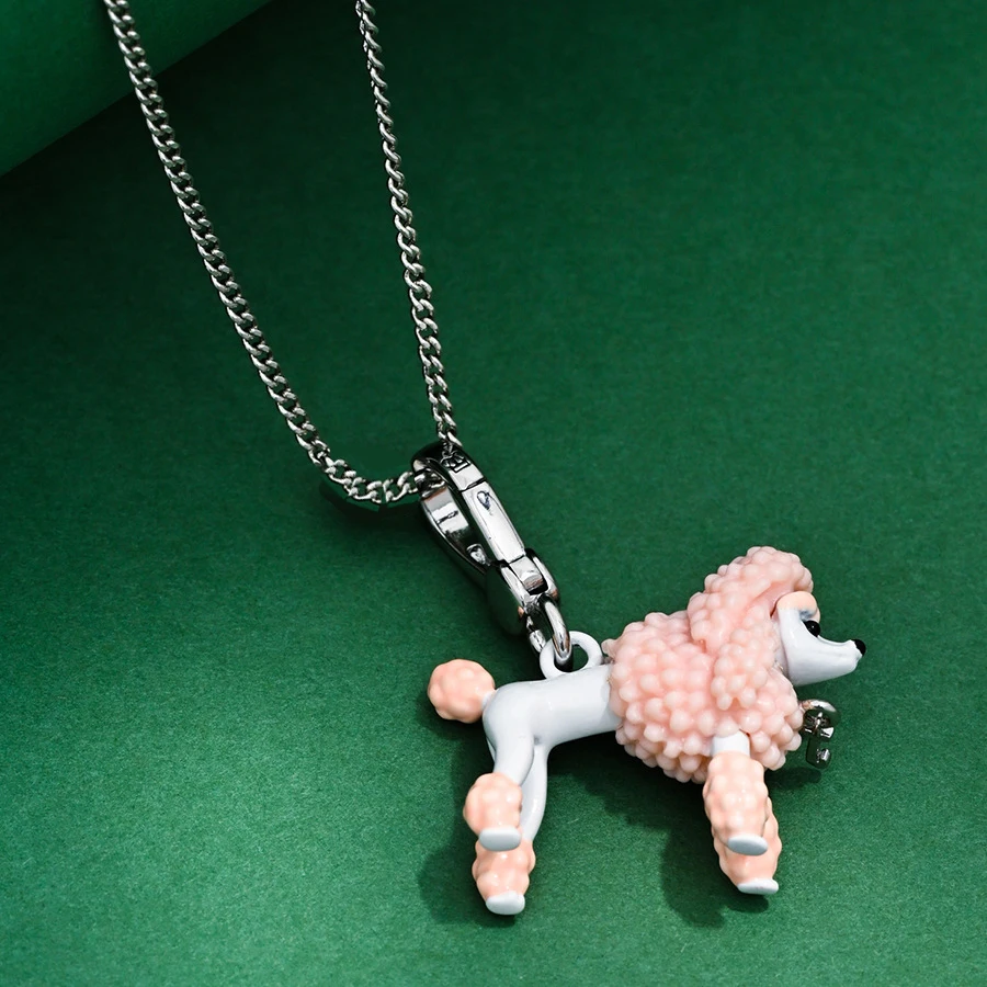 

1Pc Exquisite Stylish Enamel Poodle Pendant,Elegant Dog Charm For Sweaters And Necklaces,Christmas Decoration Party Jewelry