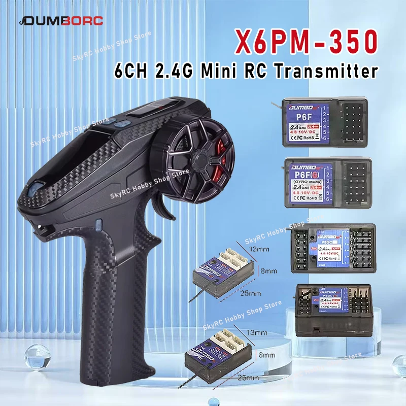 DUMBORC X6PM-350 6CH RC Transmitter Receiver Kit BL3F/P6FG/P6FP/P4FMG 2.4GHz for RC Car Boat Tank Model Toy