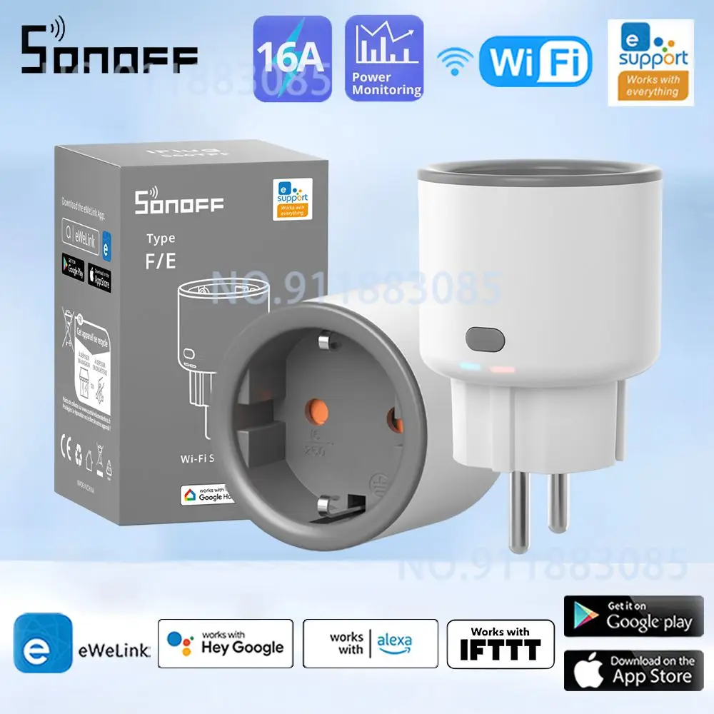 

Смарт-розетка SONOFF S60 TPF с поддержкой Wi-Fi, 16 А