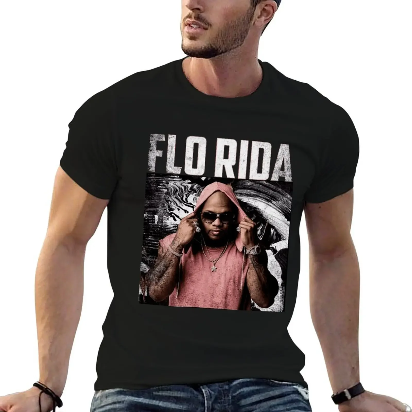 Flo Rida T-Shirt basketball graphic tees vintage clothes men t shirts high quality