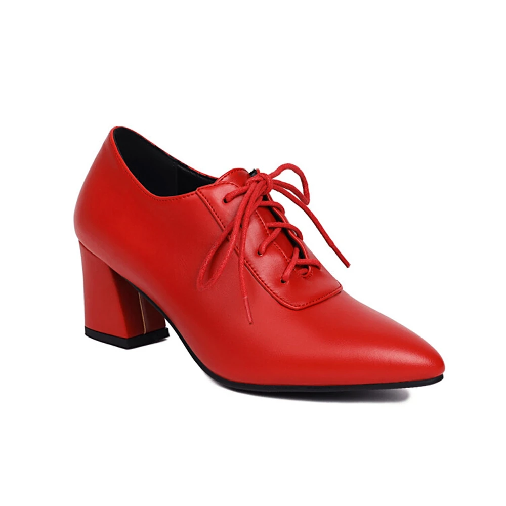 

Новые модные черные и красные кожаные женские туфли на толстом каблуке с заостренным носком, дизайнерские туфли для вечеринок и свадеб, туфли-лодочки для женщин A129-1