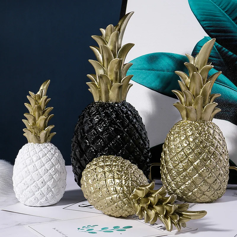 European Pineapple Ornament Fruit Desktop Resin Craft Model Decoration Accessories Living Room Bedroom Collectibles Objects Gift