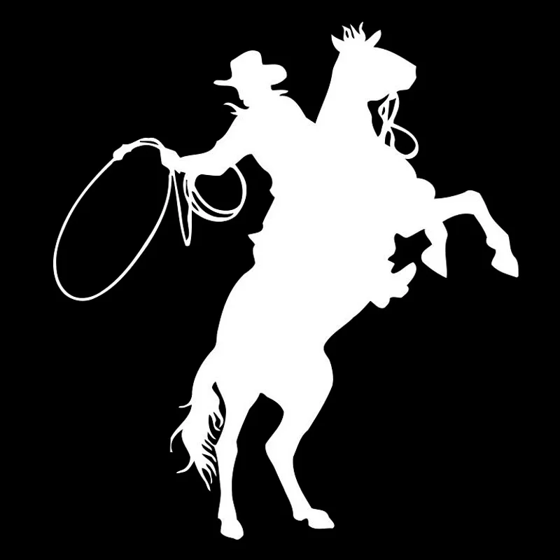 Handsome Cowboy Creative Art Decals High Quality Car Decoration Decals Personalized Pvc Waterproof Decals Black/white, 16cm*15cm