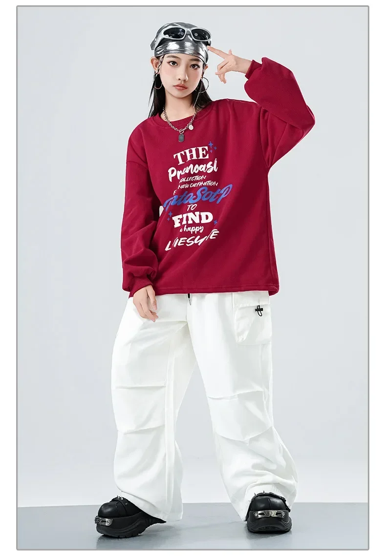 Hip-Hop-Kostüme für Kinder, Streetwear für Jungen und Mädchen, Jazz-Tanz-Outfits für Kinder, lässiges Sport-Hip-Hop-Set für Bühnenauftritte. – Detail 6