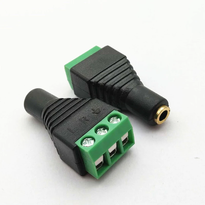 Video AV 3.5mm 2 3 4 Pole mono Stereo Male female AV Screw Terminal Jack 3.5 male 3 pin 4 pin Terminal Block Plug H2