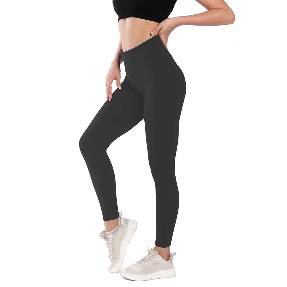 2025 Autumn and Winter Fleece Leggings Women's High Waist Belly Warm Yoga Sports L Leggings Europe and America