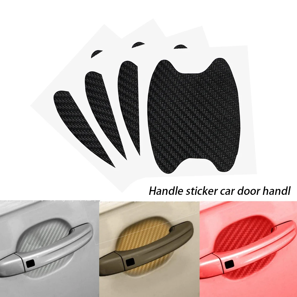 

4Pcs 8.5*6.8cm Black/Red/Orange/Blue Car Handle Door Bowl Stickers,Waterproof Scratch Resistant Door Handle Bumper Stickers