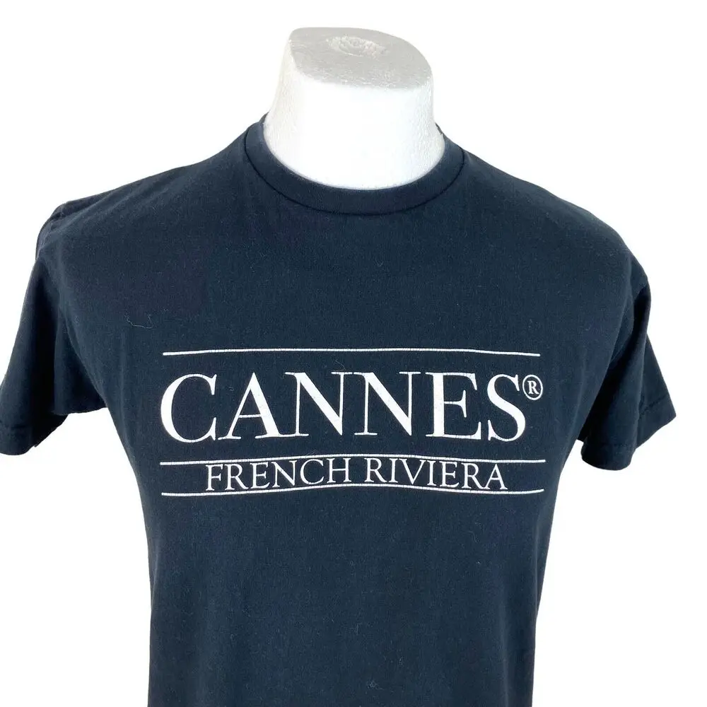 Cannes T Shirt Small Black Travel Tourist Holiday T Shirt Graphic Black