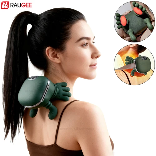 Masajeador de cuello Masajeador eléctrico para cuello, hombros, cervical, espalda, manos, masajeador con calor para aliviar el dolor, masaje de tejido profundo