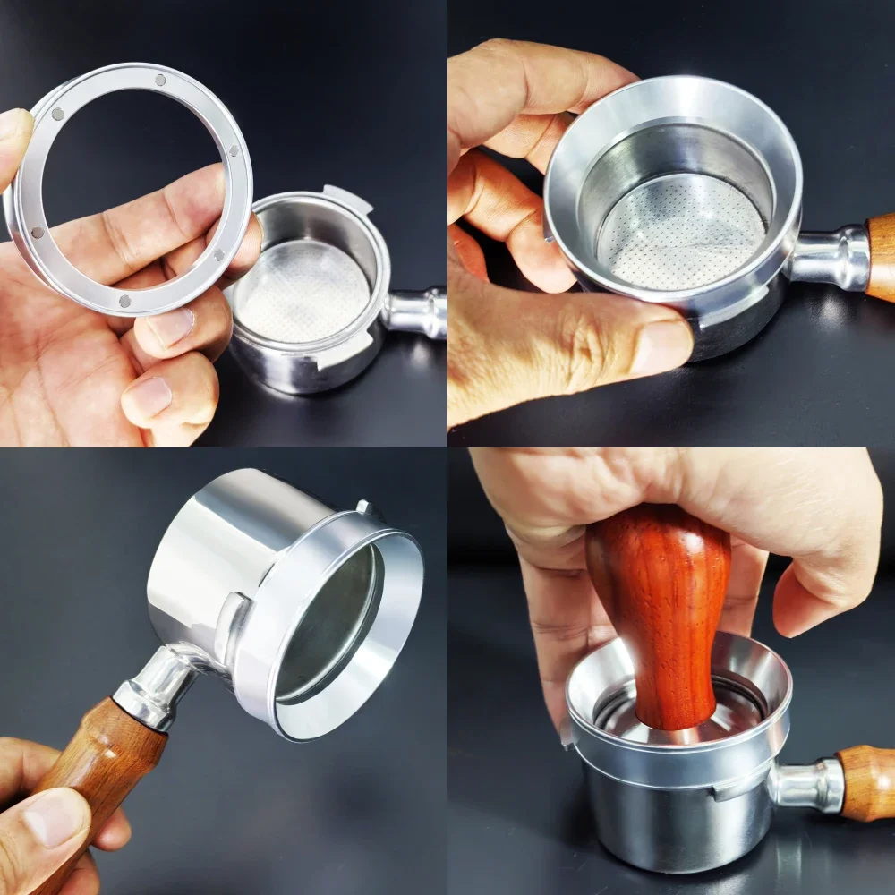 6 Magnetic Espresso Coffee Dosing Ring - Dosing Funnel Aluminum with 6 Magnets Fits 51/54/58/58.5mm Portafilter Coffee bellows