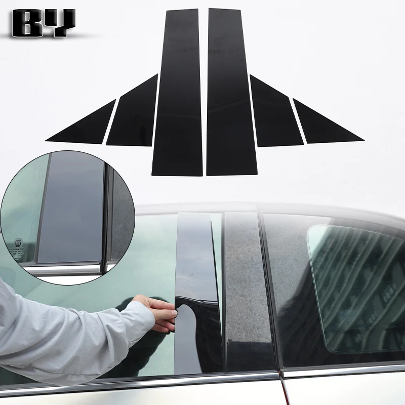 B أعمدة ملصق لشركة فيات 500 2008-2023 أبارث 595 695 2012-2017 2018 2019 2020 2021 2022 2023 قطعة أسود لامع