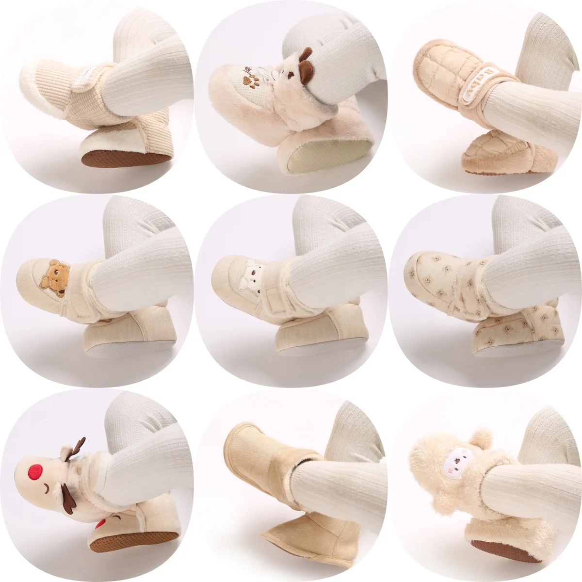 

Winter Newborn Boys and Girls Cute Cartoon Cotton Shoes with Soft Sole and Warm Boots Preschool Walking Shoes Winter Newborn