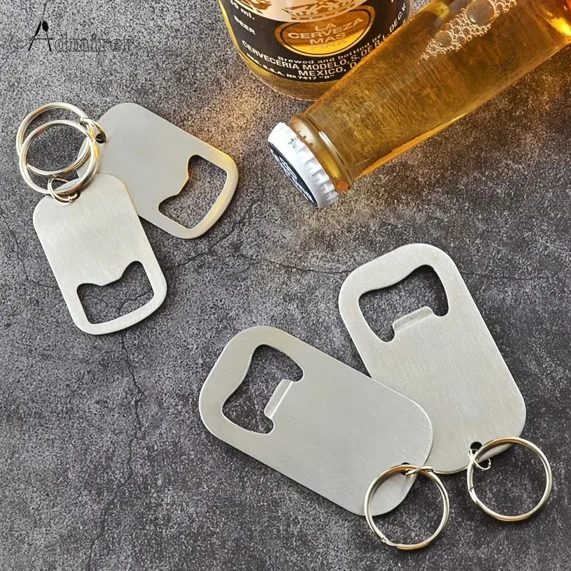 Stainless Steel Bottle Opener Simple Soda Drink Driver Keychain Beer Bottle Opener