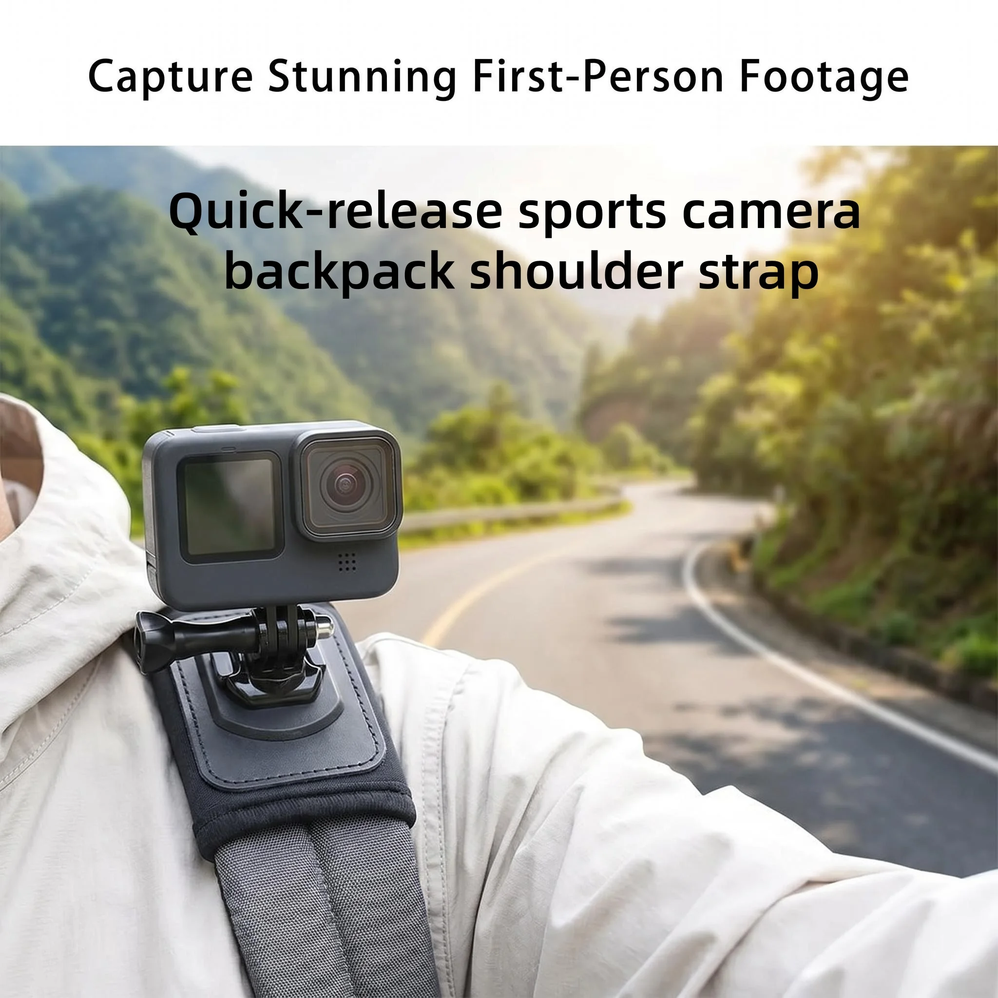 180-Degree Rotating Strap Buckle Quick-Release Mounting Accessory for Gopro Hero 13/12/11/10/9 and Dji Action 2 Action Cameras