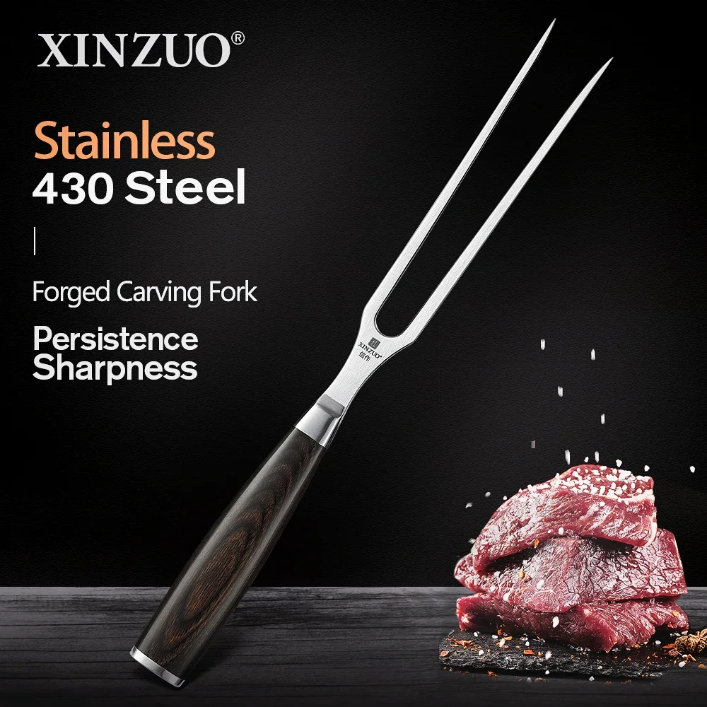 XINZUO FROGED PIECE DARMUSCUS PIECE KNOWE Outdoor BBQ Grilling Pin Grilling Meats Pakka wooden handle