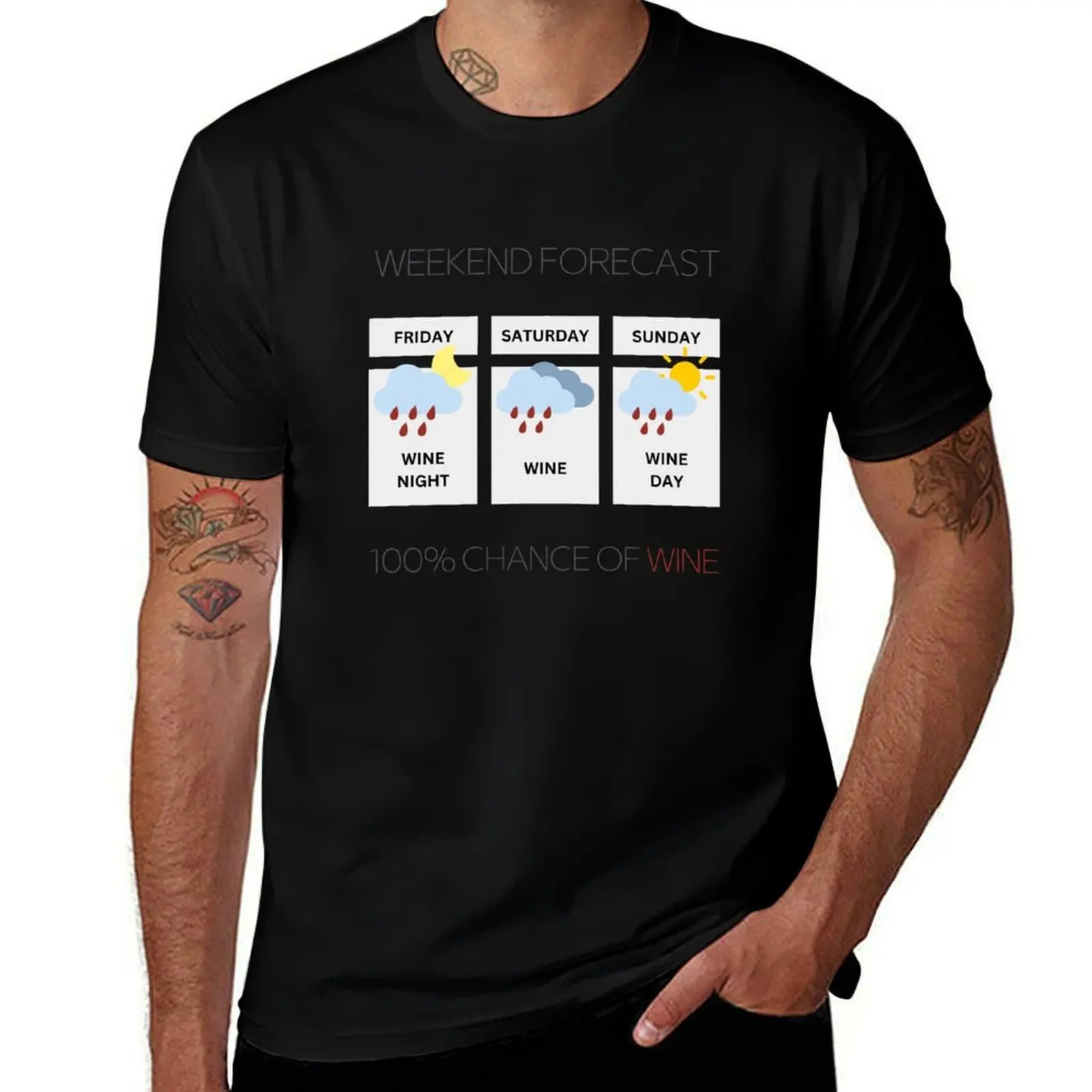 

Wine weekend forecast T-Shirt blacks plain basketball graphic tees mens graphic t-shirts anime