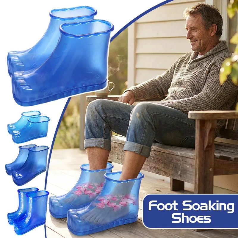 1Pair Foot Bath Basin Soaking Tub Foot Relax SPA Wearable Foot Soaking Shoes Durable Heatproof Foot Soaking Shoes New