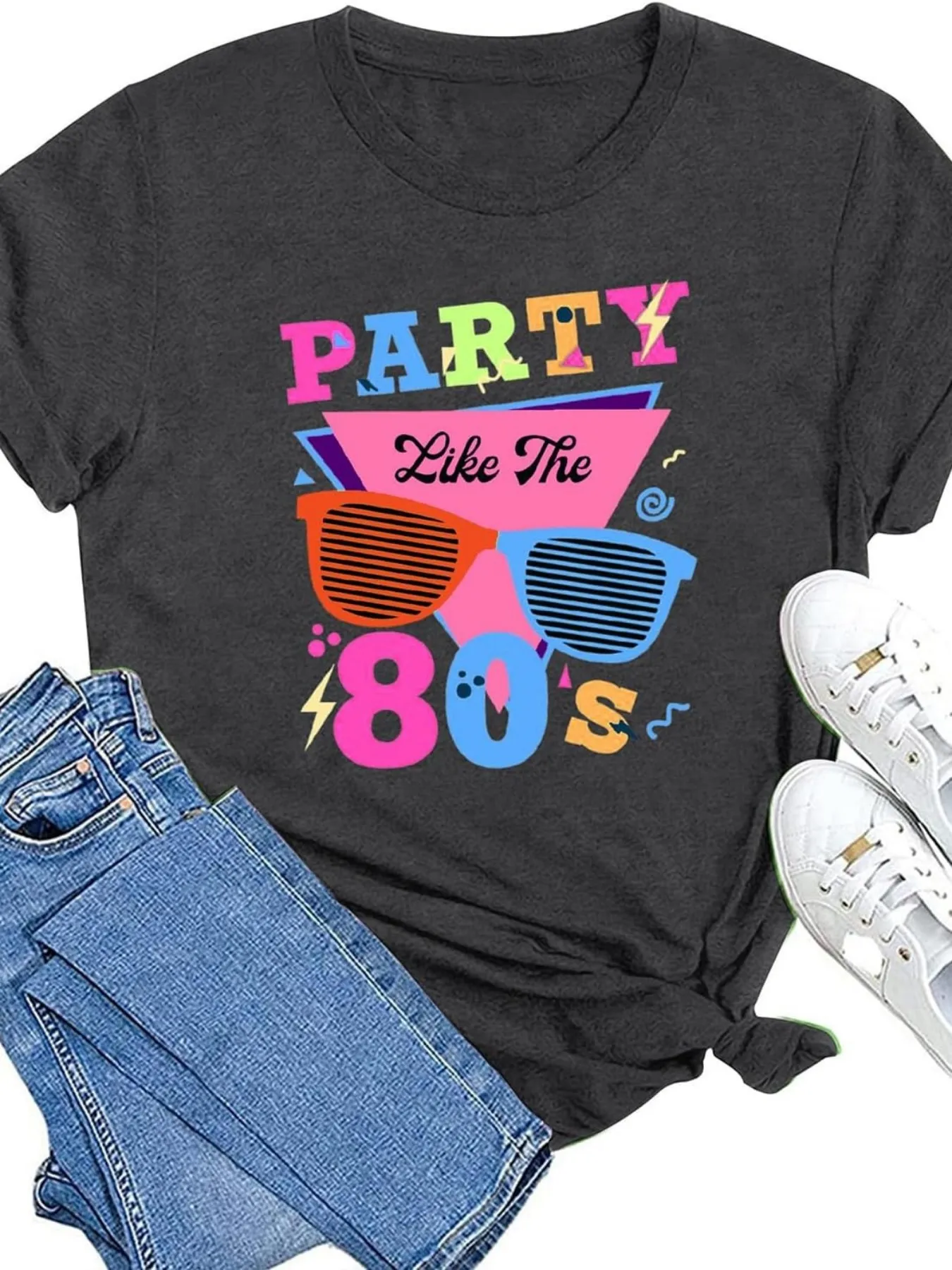 Plus size women's short sleeve T-shirt Party Like The 80s Daily comfortable versatile style summer outfit women's clothing