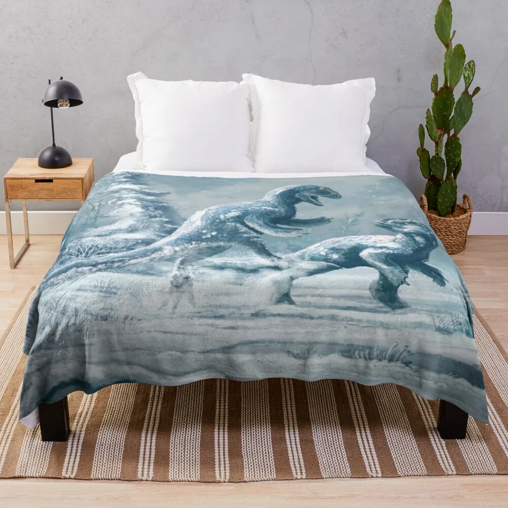 

Yutyrannus in the snow Throw Blanket Weighted Blanket Blankets For Sofa