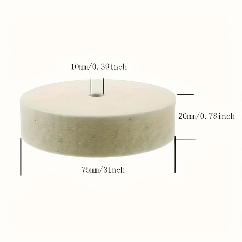 1 Buah Roda Pemoles Kompresi 3 Inci, Roda Pemoles Bulu Lubang Poros 3/8 Inci, untuk Rautan Meja