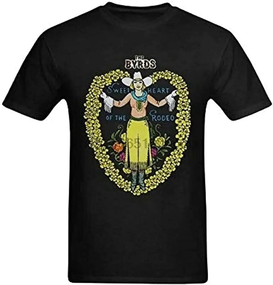 The Byrds Sweetheart of  Rodeo Band T Shirts Funny Cotton Tee Gift Men T-shirt Black