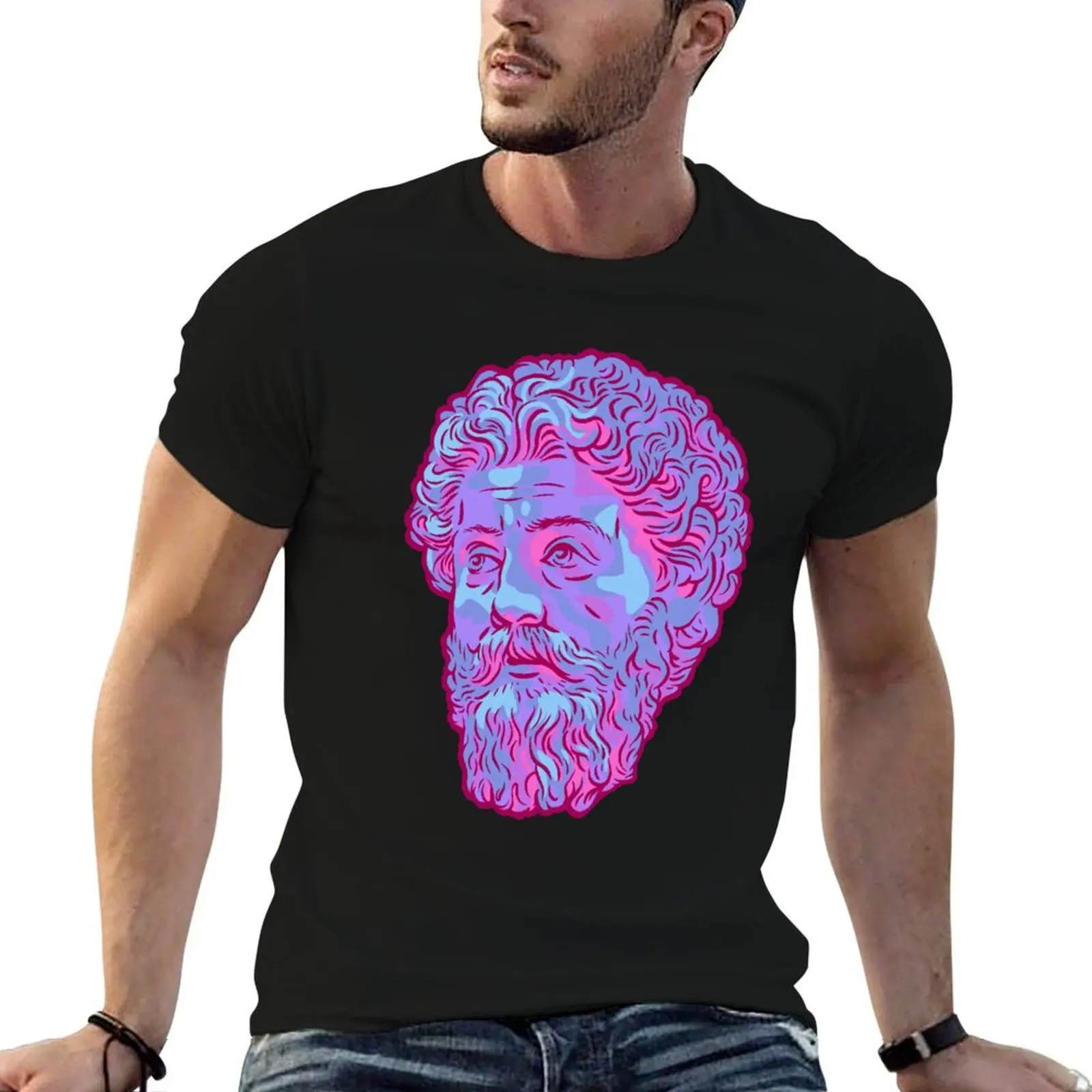 Marcus Aurelius Retro Vaporwave T-Shirt summer tops boys whites custom t shirt compression shirt men