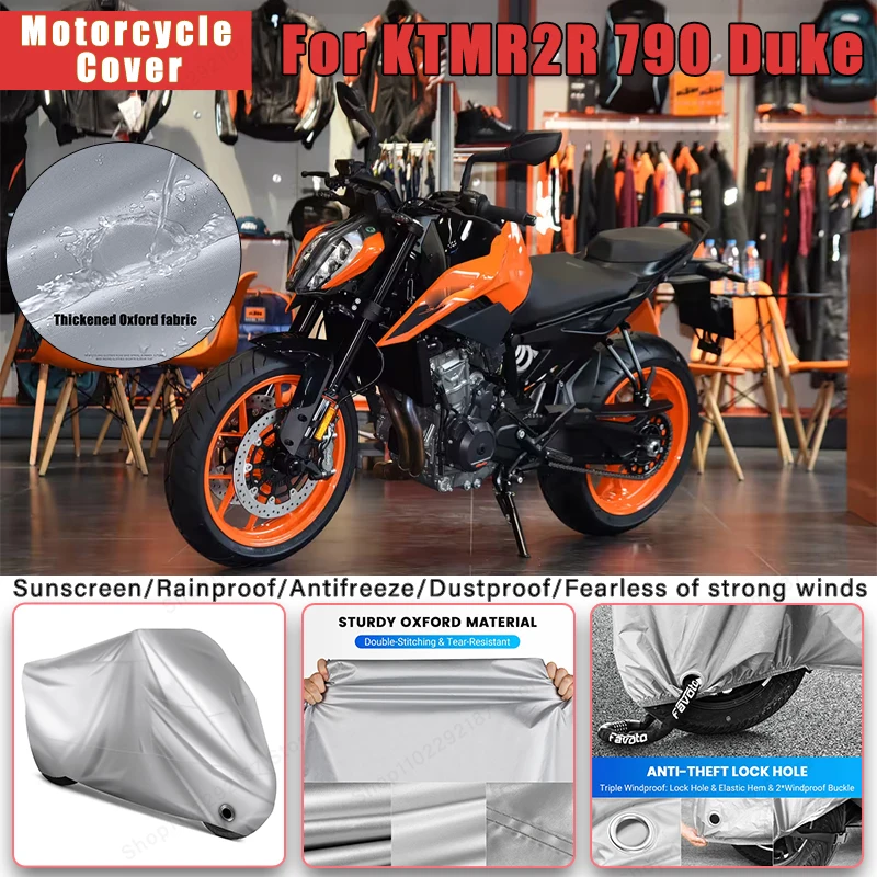 

For KTMR2R 790 Duke No Ear Motorcycle Cover - Outdoor Full Body Protection, Waterproof Dustproof Heat-Resistant Moto Accessories