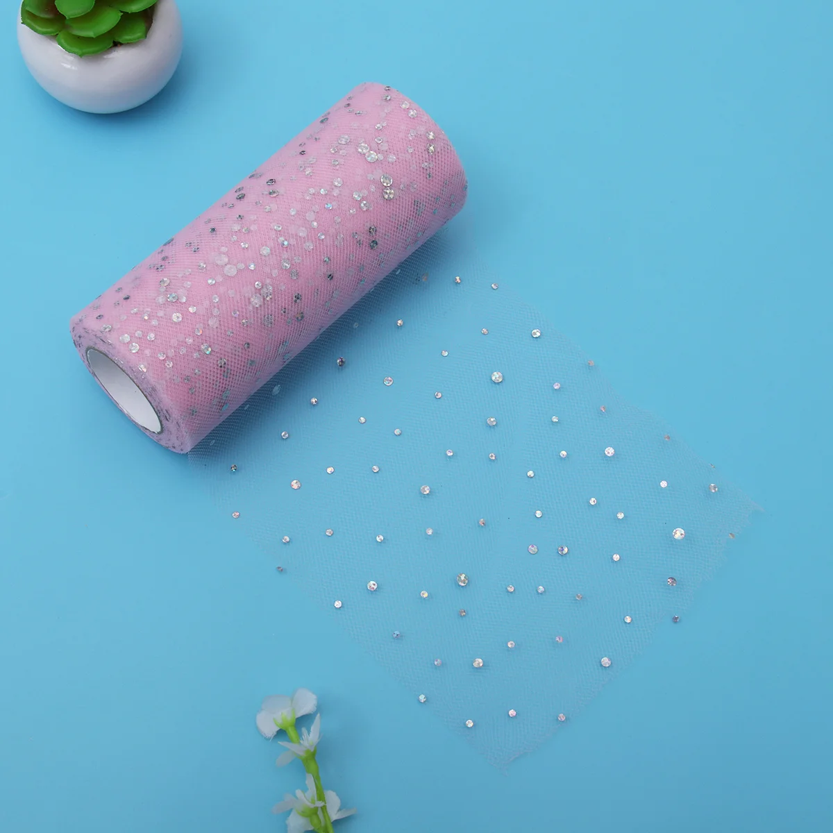 

6 дюймов X 25 ярдов розовый тюль с блестками, катушка, сетка, ткань для свадебного декора, украшение для вечеринки, подарочная упаковка, ремесло, сделай сам, юбка-пачка, стол