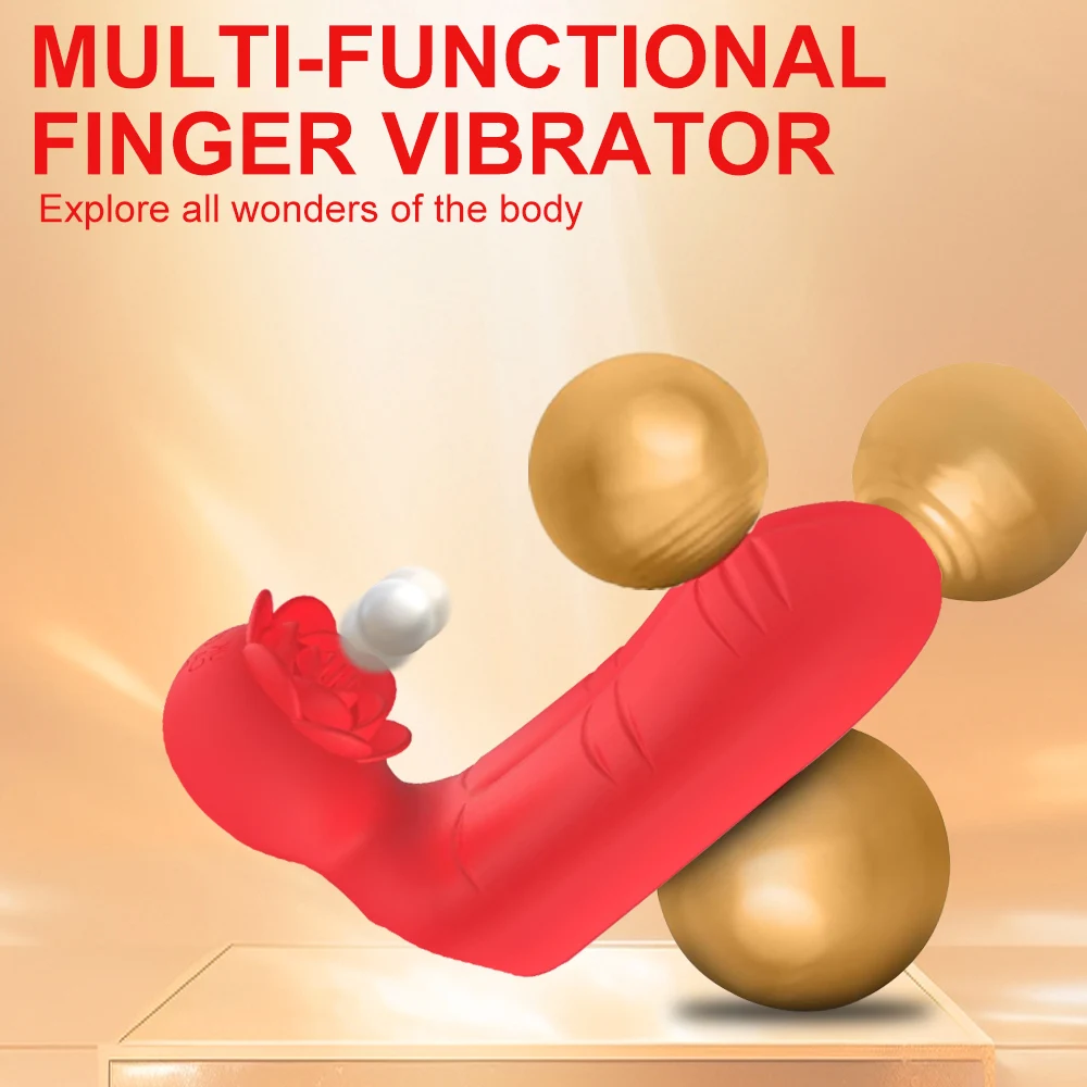 Finger Vibrator Couples Rose Sex Toys 10 Vibration Clitoral G-Spot Nipple Butterfly Vibrators Sexual Pleasure Tools for Women view 3