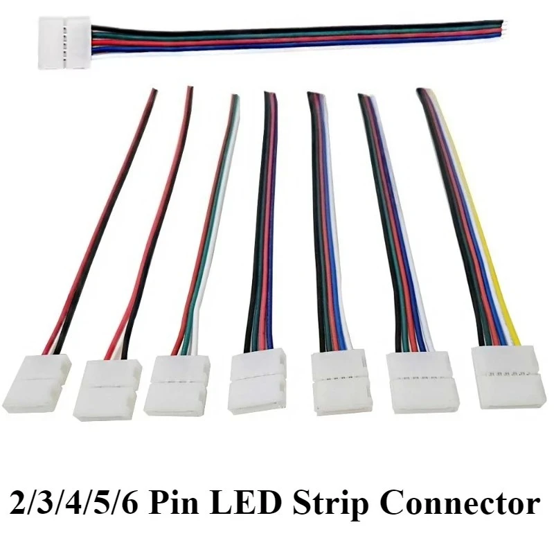 LEDライトテープ シングルヘッドコネクタ 2/3/4/5/6ピン LEDストリップコネクタ 8mm 10mm 12mm 2835 3528 5050 5730 5630 SMD LEDストリップ用