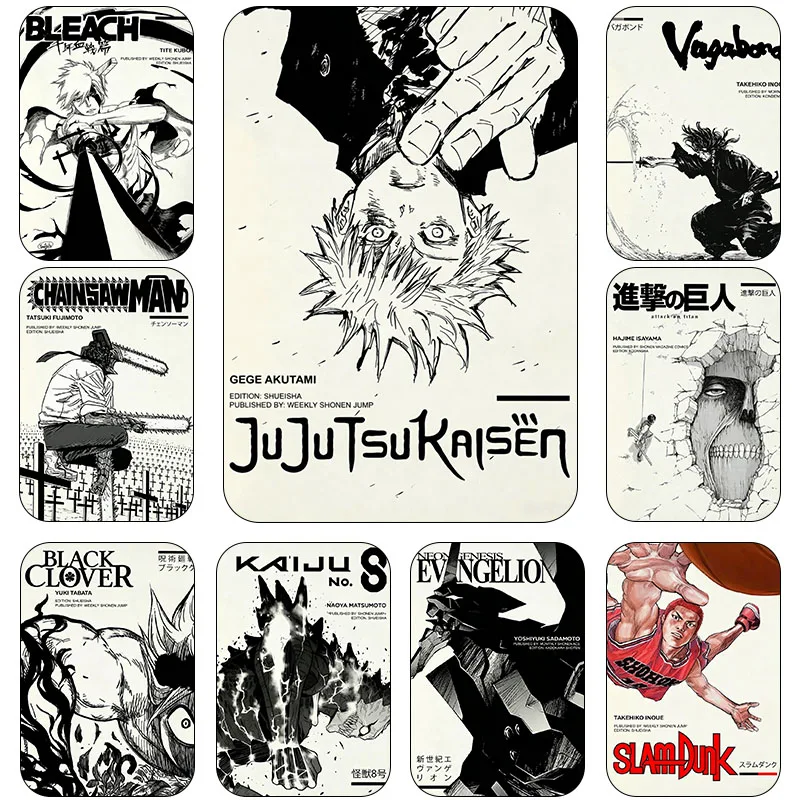 Jujutsu Kaisen Hunter Eva Bleach, Pintura Decorativa en Lienzo de Manga Japonesa, Impresión de Dibujos Animados sin Marco, Póster para Habitación, Regalo para las Fiestas