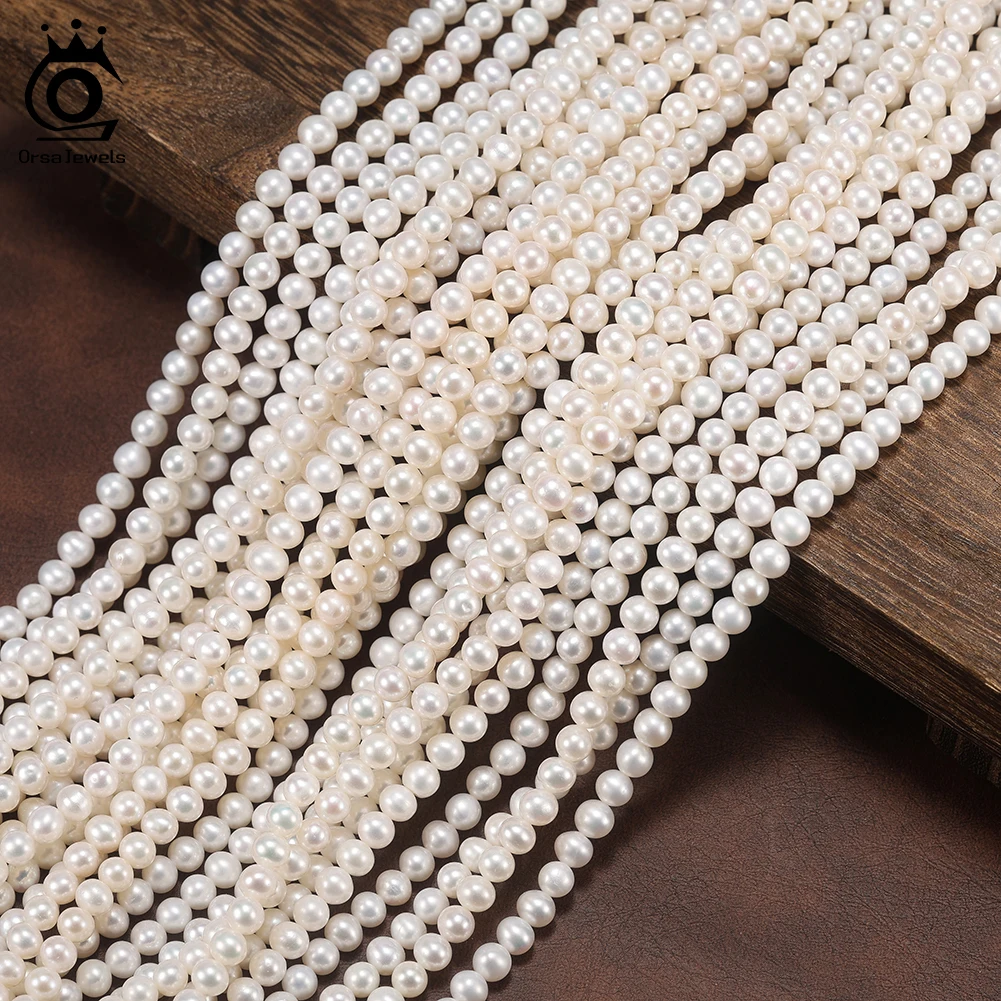

ORSA JEWELS Natural White Freshwater Pearls Loose Beads Women Jewelry Making DIY Freshwater Pearls Beaded Accessories Wholesale