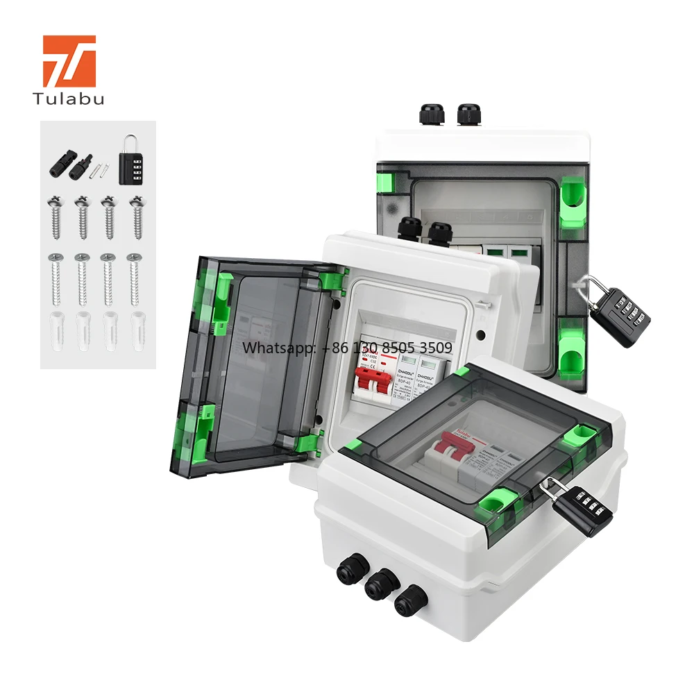 DC1000V Solar PV Array Combiner Box 1in 1out 6 Sockets 500A Rated Current Plastic Power Distribution Equipment