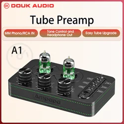 Ampapa A1 Mini JAN5654 Valve Tube Phono Stage Preamp Stereo Desktop Audio Preamp for Phone/PC/TV/Turntable HIFI Headphone Amp