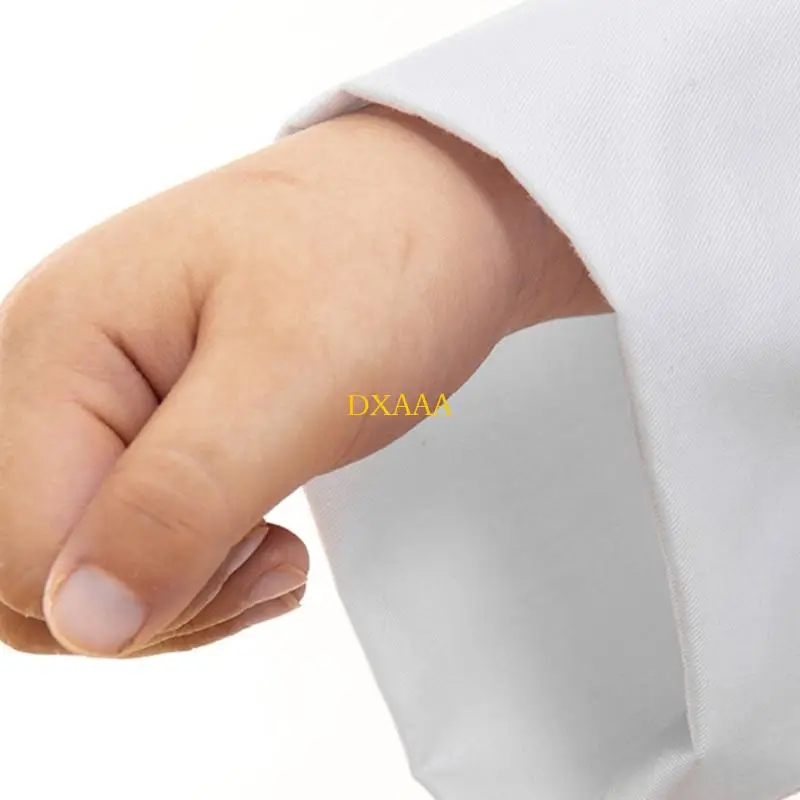 DXAA Childrens Doctor Branco Casaco Doctors Uniformes Finquena Tamanhos Algodão Respirável e respirável para meninos e