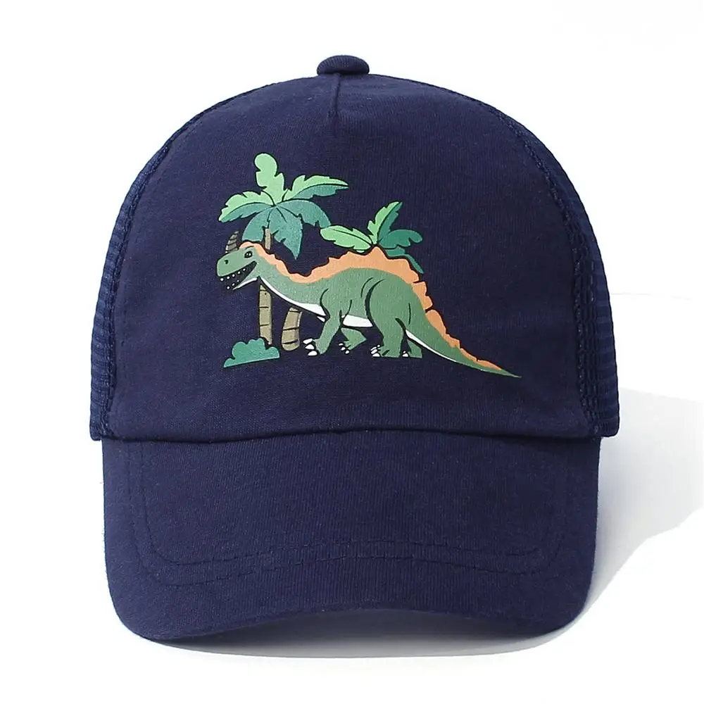 Cappello da baseball regolabile per bambini Asciugatura rapida 1-5 anni Protezione solare Berretto da bambino Cappello da baseball in rete stampata con dinosauro per ragazzi e ragazze