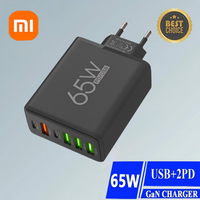 XIAOMI 65W PD3.0 Quick Charging 6-in-1 Fast Wall Charger 4-USB 2-Type-c interface For iPhone Samsung Xiaomi Huawei Oppo