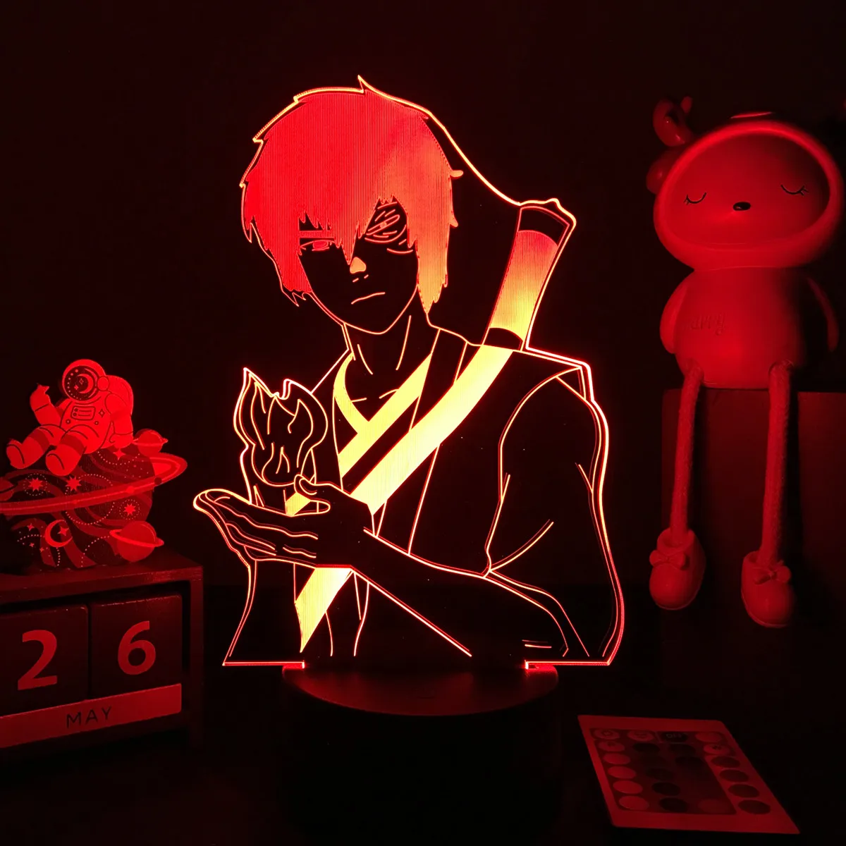 Anime Avatar el último maestro del aire lámpara LED 3D Aang Zuko Iroh Toph Beifong Suki figura luz nocturna para niños decoración de dormitorio infantil