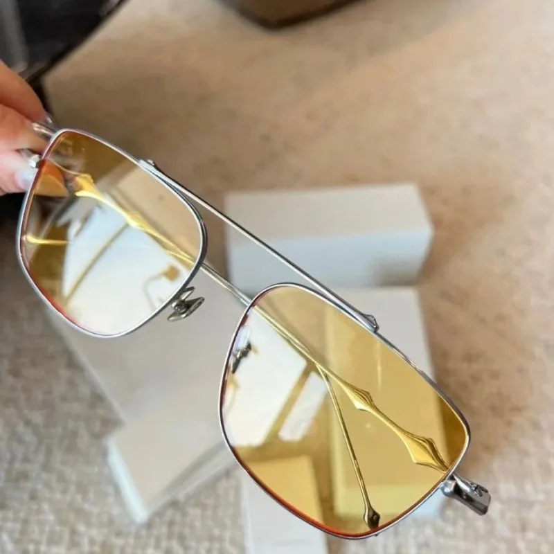 

Korean gm Eyeglass Semi-Titanium Double Bridge Square Retro Optical Anti Blue Light Glasses For Men Women Prescription Eyewear